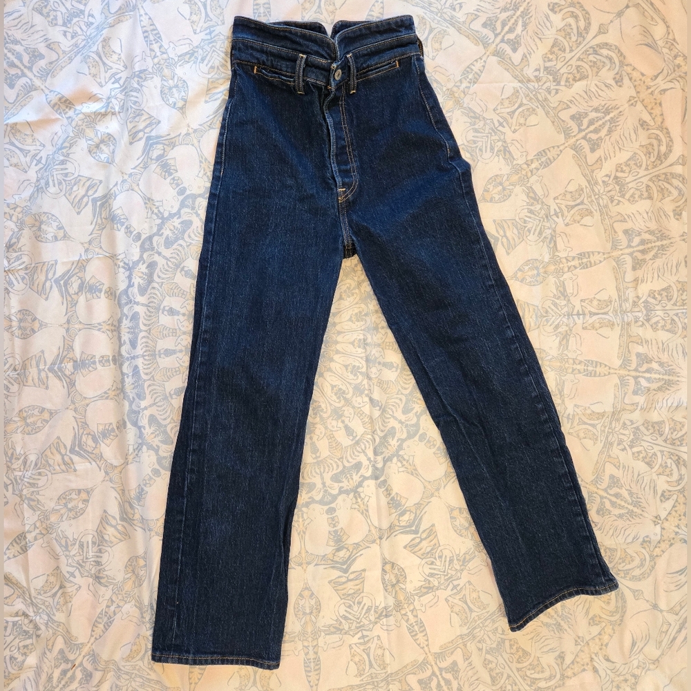 Levi's Dark Blue Ribcage Straight Jeans 25x27